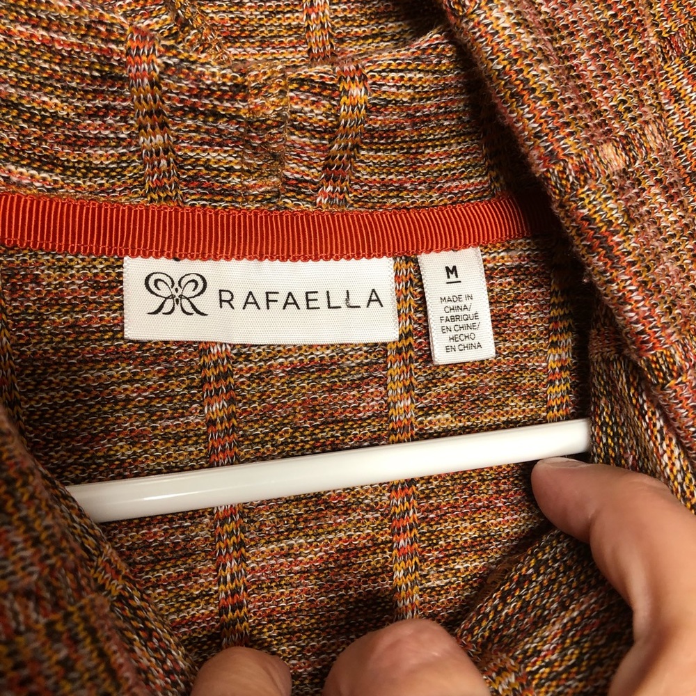 Pull String Cowl Neck Light Weight Sweater Orange… - image 7